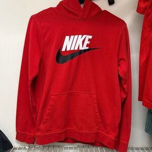 Nike Boys XL Red Hoodie with Black Logo